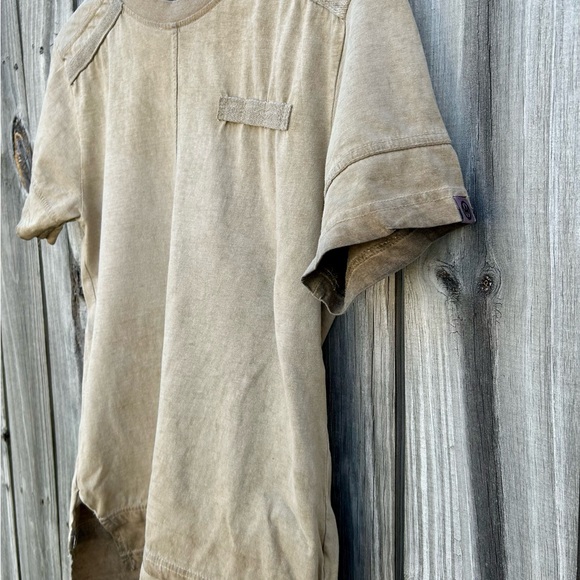 WT02 Tee Shirt Men's Short Sleeve Surface Dyed Tee with Cut Details Sz. Small - Picture 7 of 8